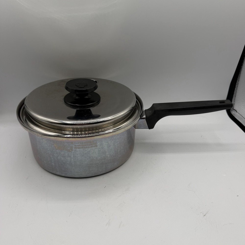 Royal Prestige 3 Qt Sauce Pan Pot w/ Lid 7-Ply SS Titanium Silver Alloy Copper